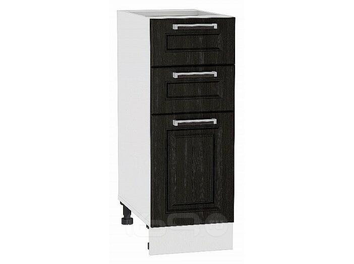 Шкаф нижний с 3-мя ящиками Прага Венге премиум Белый 816*300*478