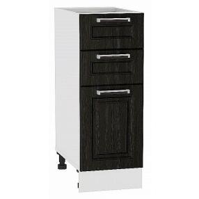 Шкаф нижний с 3-мя ящиками Прага Венге премиум Белый 816*300*478