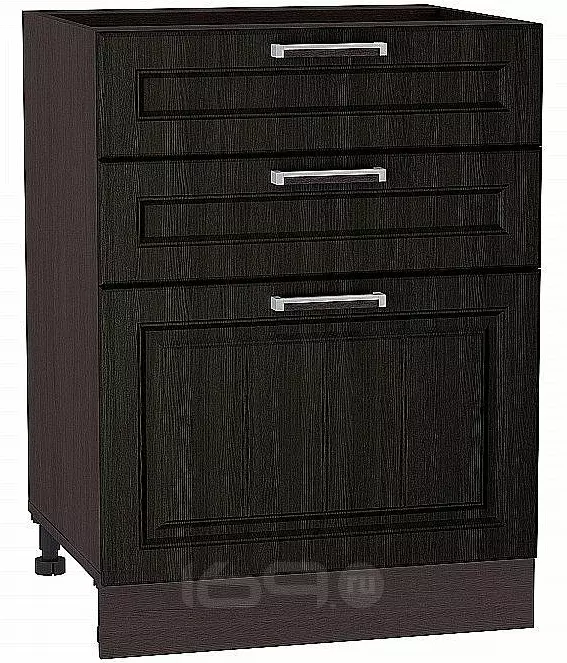 Шкаф нижний с 3-мя ящиками Прага Венге премиум Graphite 816*600*480