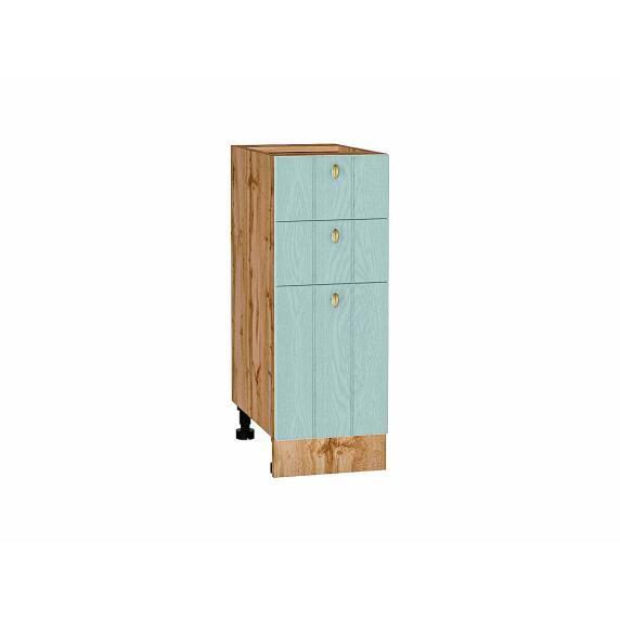 Шкаф нижний с 3-мя ящиками Прованс Голубой Дуб Вотан 816*300*478