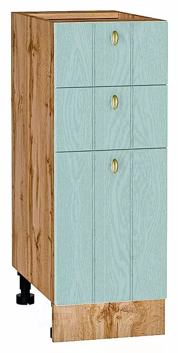 Шкаф нижний с 3-мя ящиками Прованс Голубой Дуб Вотан 816*300*478
