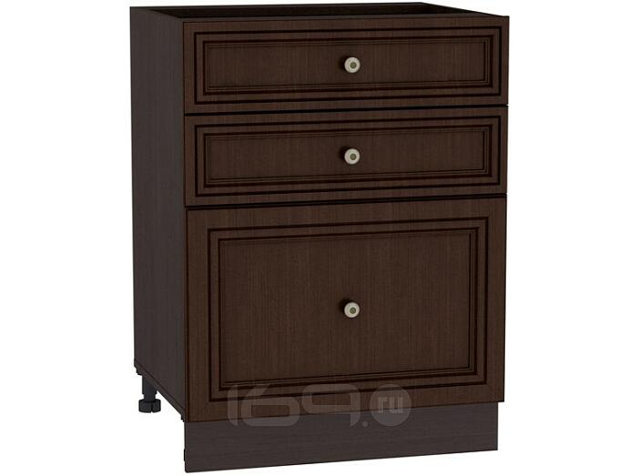 Шкаф нижний с 3-мя ящиками Шале Н 603 Thermo Oak-Венге