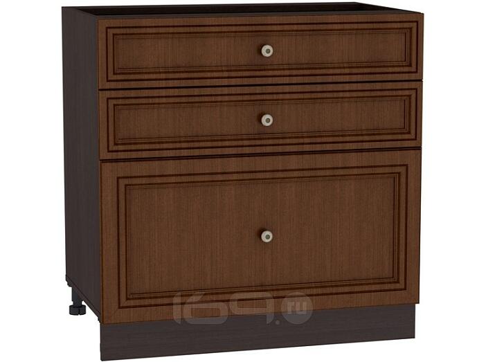 Шкаф нижний с 3-мя ящиками Шале Н 803 Brown Oak-Венге