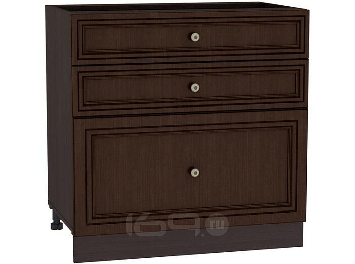 Шкаф нижний с 3-мя ящиками Шале Н 803 Thermo Oak-Венге