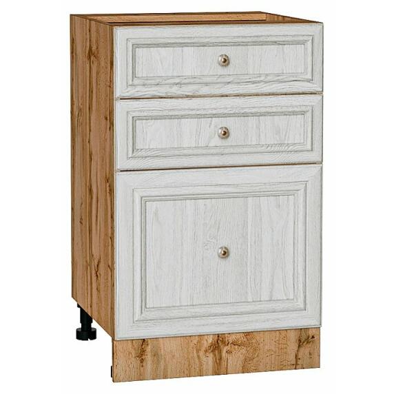 Шкаф нижний с 3-мя ящиками Шале White Dreamline Дуб Вотан 816*500*480