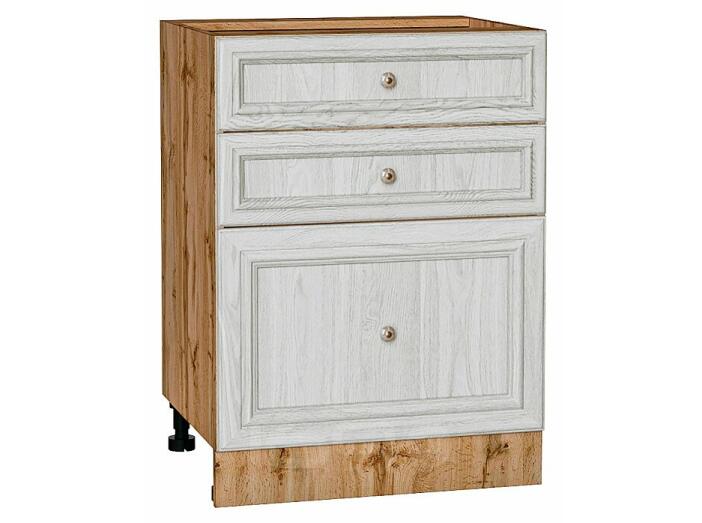 Шкаф нижний с 3-мя ящиками Шале White Dreamline Дуб Вотан 816*600*480