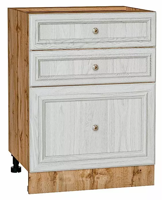 Шкаф нижний с 3-мя ящиками Шале White Dreamline Дуб Вотан 816*600*480