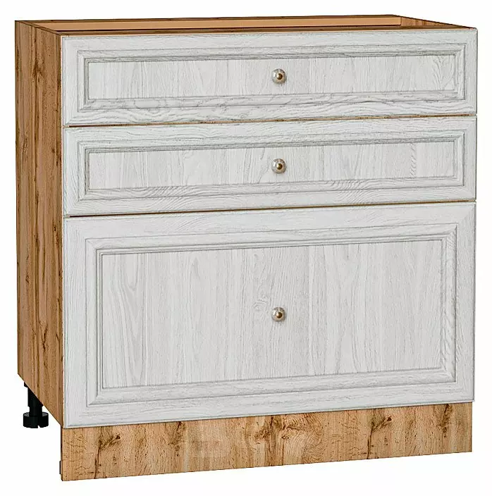 Шкаф нижний с 3-мя ящиками Шале White Dreamline Дуб Вотан 816*800*480
