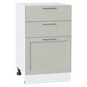 Шкаф нижний с 3-мя ящиками Сканди Cappuccino Softwood Белый 816*500*480