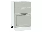 Шкаф нижний с 3-мя ящиками Сканди Cappuccino Softwood Белый 816*500*480