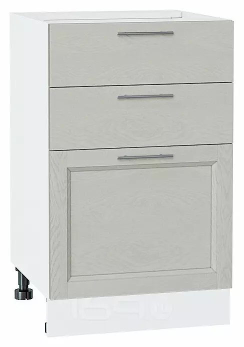 Шкаф нижний с 3-мя ящиками Сканди Cappuccino Softwood Белый 816*500*480