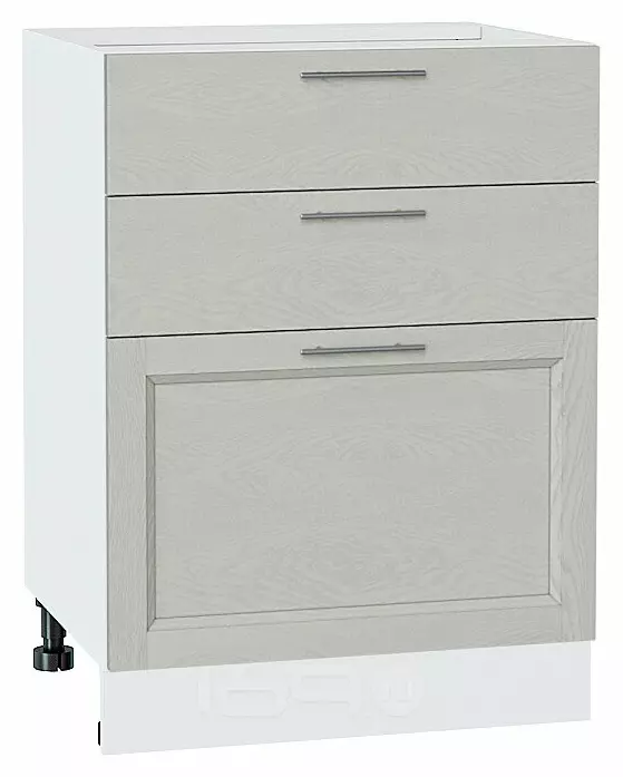Шкаф нижний с 3-мя ящиками Сканди Cappuccino Softwood Белый 816*600*480