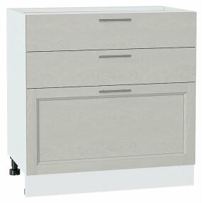 Шкаф нижний с 3-мя ящиками Сканди Cappuccino Softwood Белый 816*800*480