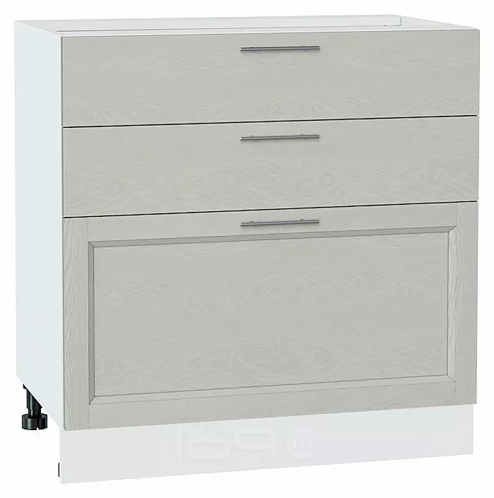 Шкаф нижний с 3-мя ящиками Сканди Cappuccino Softwood Белый 816*800*480