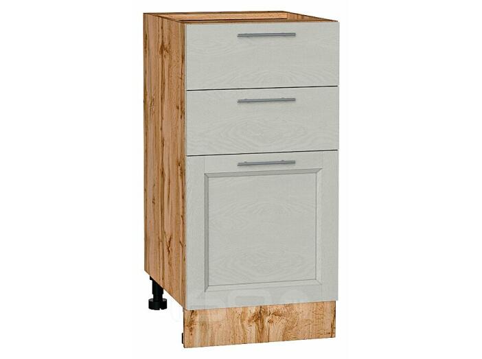 Шкаф нижний с 3-мя ящиками Сканди Cappuccino Softwood Дуб Вотан 816*400*480