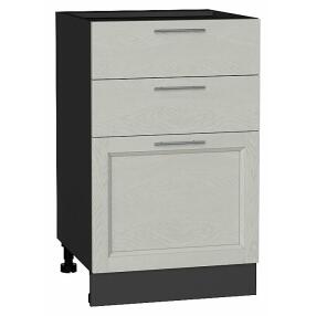 Шкаф нижний с 3-мя ящиками Сканди Cappuccino Softwood Graphite 816*500*480