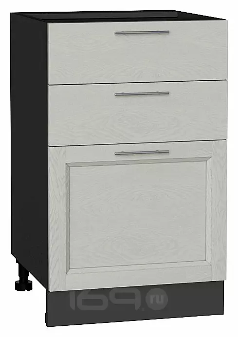 Шкаф нижний с 3-мя ящиками Сканди Cappuccino Softwood Graphite 816*500*480