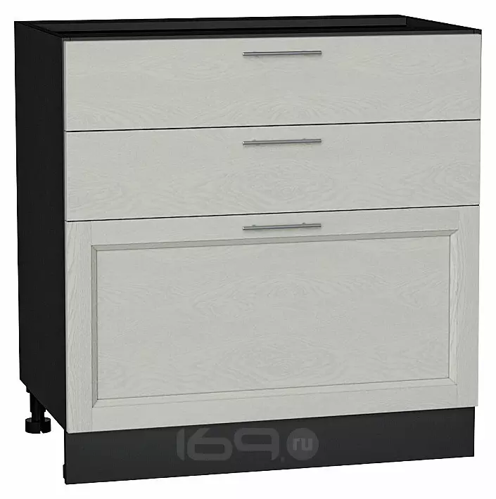 Шкаф нижний с 3-мя ящиками Сканди Cappuccino Softwood Graphite 816*800*480