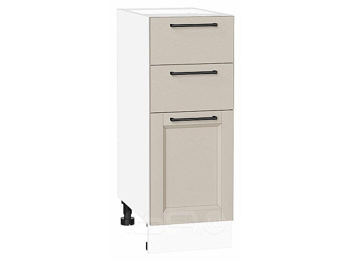 Шкаф нижний с 3-мя ящиками Сканди Cream Silkwood/Белый 816*300*480