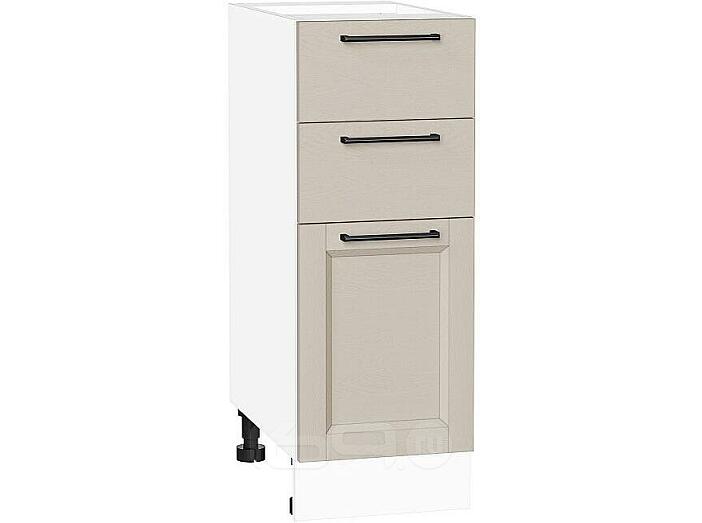 Шкаф нижний с 3-мя ящиками Сканди Cream Silkwood/Белый 816*300*480