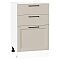 Шкаф нижний с 3-мя ящиками Сканди Cream Silkwood/Белый 816*500*480