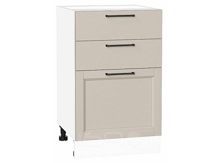 Шкаф нижний с 3-мя ящиками Сканди Cream Silkwood/Белый 816*500*480