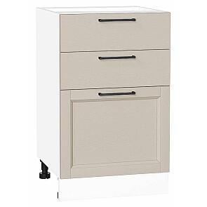 Шкаф нижний с 3-мя ящиками Сканди Cream Silkwood/Белый 816*500*480