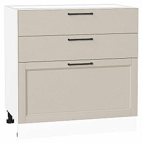 Шкаф нижний с 3-мя ящиками Сканди Cream Silkwood/Белый 816*800*480