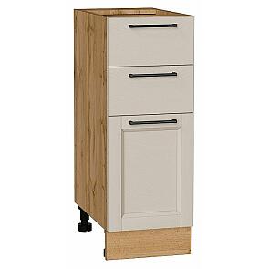 Шкаф нижний с 3-мя ящиками Сканди Cream Silkwood/Дуб Вотан 816*300*480