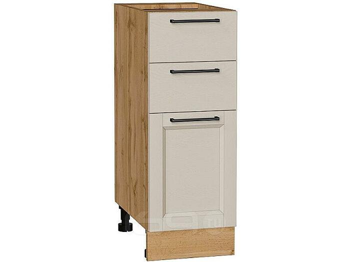 Шкаф нижний с 3-мя ящиками Сканди Cream Silkwood/Дуб Вотан 816*300*480