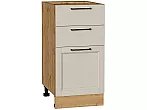 Шкаф нижний с 3-мя ящиками Сканди Cream Silkwood/Дуб Вотан 816*400*480