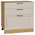 Шкаф нижний с 3-мя ящиками Сканди Cream Silkwood/Дуб Вотан 816*800*480