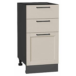 Шкаф нижний с 3-мя ящиками Сканди Cream Silkwood/Graphite 816*400*480