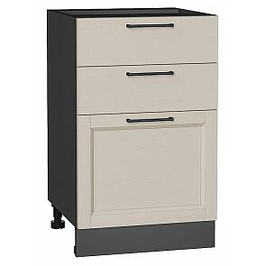 Шкаф нижний с 3-мя ящиками Сканди Cream Silkwood/Graphite 816*500*480