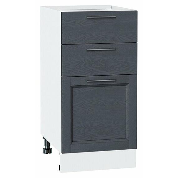 Шкаф нижний с 3-мя ящиками Сканди Graphite Softwood Белый 816*400*480