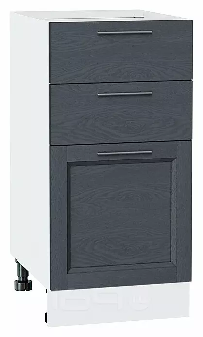 Шкаф нижний с 3-мя ящиками Сканди Graphite Softwood Белый 816*400*480