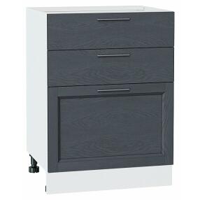Шкаф нижний с 3-мя ящиками Сканди Graphite Softwood Белый 816*600*480