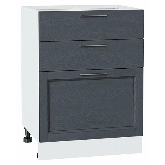 Шкаф нижний с 3-мя ящиками Сканди Graphite Softwood Белый 816*600*480