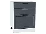 Шкаф нижний с 3-мя ящиками Сканди Graphite Softwood Белый 816*600*480