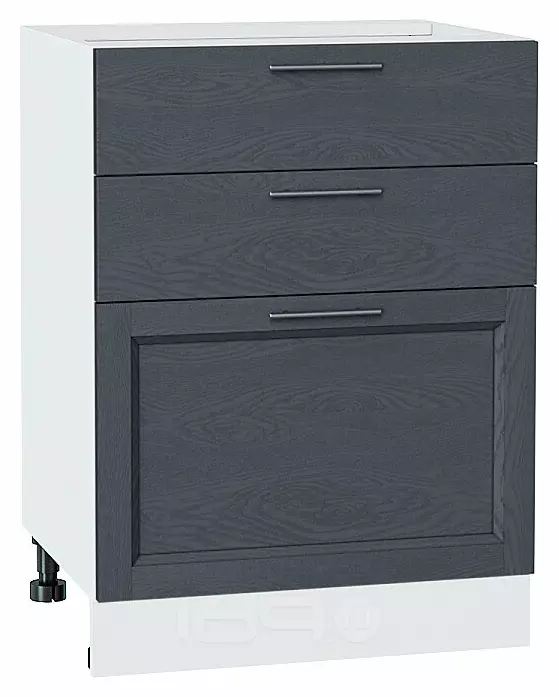 Шкаф нижний с 3-мя ящиками Сканди Graphite Softwood Белый 816*600*480