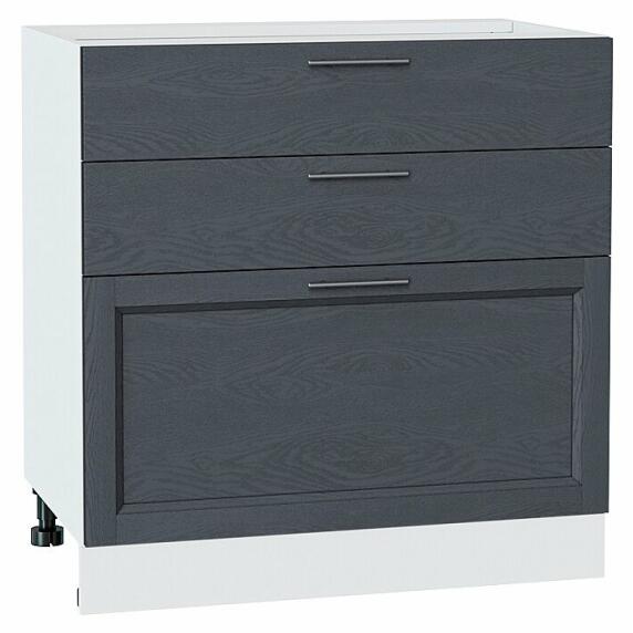 Шкаф нижний с 3-мя ящиками Сканди Graphite Softwood Белый 816*800*480