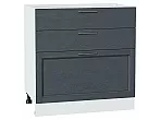 Шкаф нижний с 3-мя ящиками Сканди Graphite Softwood Белый 816*800*480