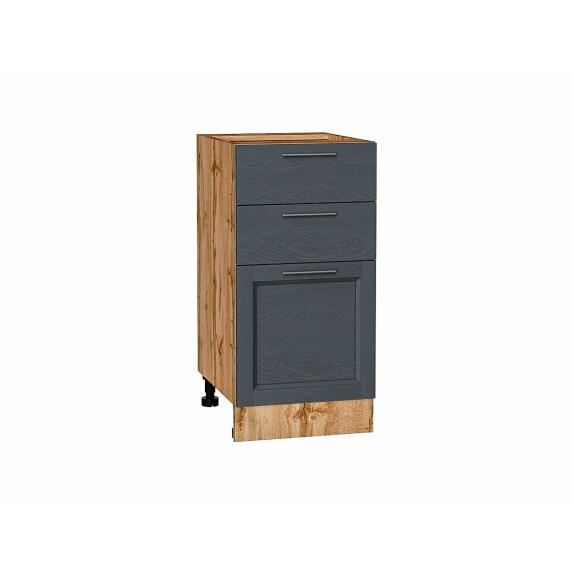 Шкаф нижний с 3-мя ящиками Сканди Graphite Softwood Дуб Вотан 816*400*480