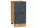 Шкаф нижний с 3-мя ящиками Сканди Graphite Softwood Дуб Вотан 816*400*480