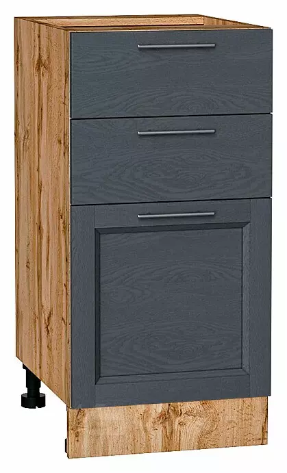 Шкаф нижний с 3-мя ящиками Сканди Graphite Softwood Дуб Вотан 816*400*480