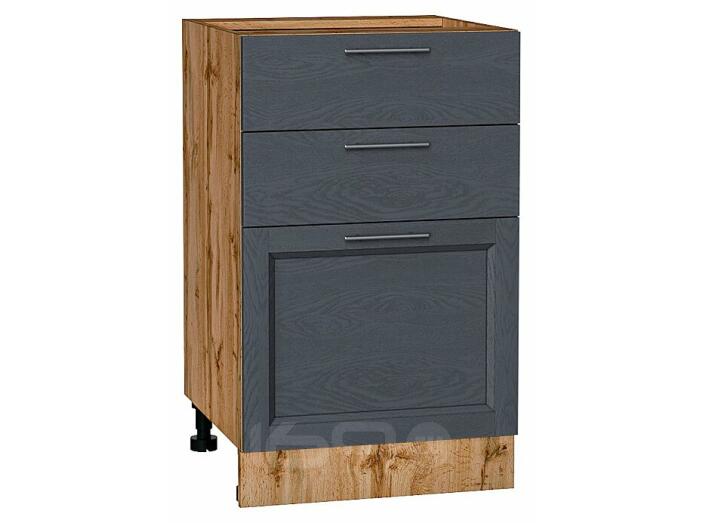 Шкаф нижний с 3-мя ящиками Сканди Graphite Softwood Дуб Вотан 816*500*480