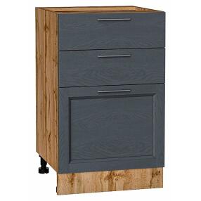 Шкаф нижний с 3-мя ящиками Сканди Graphite Softwood Дуб Вотан 816*500*480