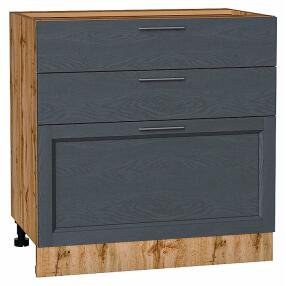 Шкаф нижний с 3-мя ящиками Сканди Graphite Softwood Дуб Вотан 816*800*480