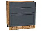 Шкаф нижний с 3-мя ящиками Сканди Graphite Softwood Дуб Вотан 816*800*480