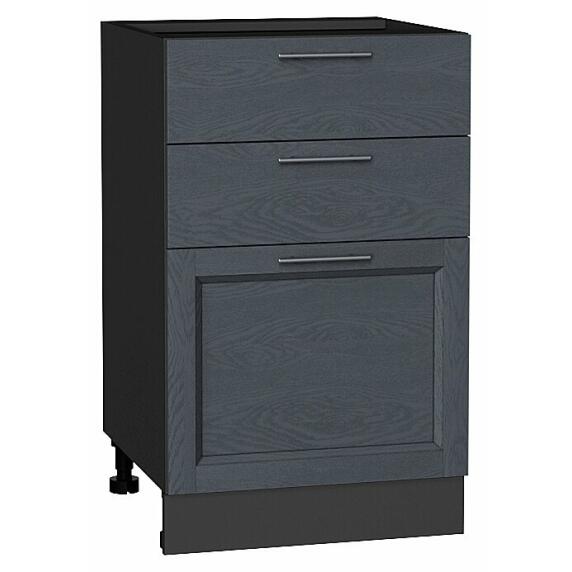 Шкаф нижний с 3-мя ящиками Сканди Graphite Softwood Graphite 816*500*480